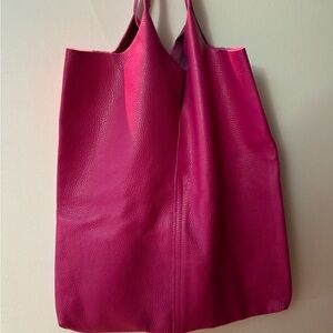 Pink Italian leather tote